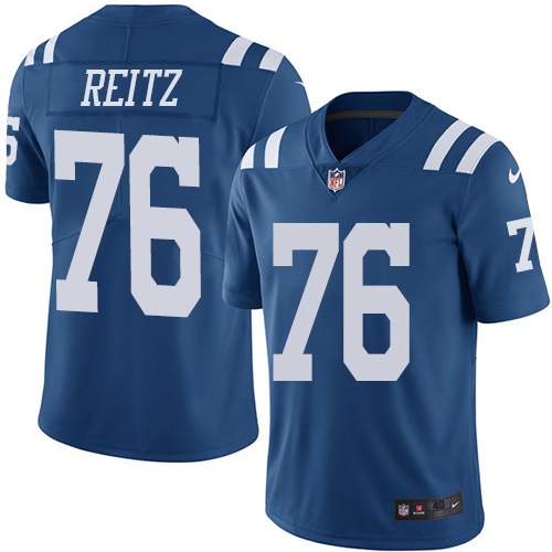 Men's Elite Joe Reitz Nike Jersey Royal Blue - #76 Rush NFL Indianapolis Colts